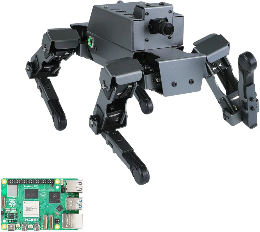 Yahboom Smart Robot Dog Raspberry Pi5 Adults AI Python Programmable 12 Joints Bionic Mechanical Dog Face Color Recognition OpenCV without Lidar (DOGZILLA S1 with Pi5-4G)