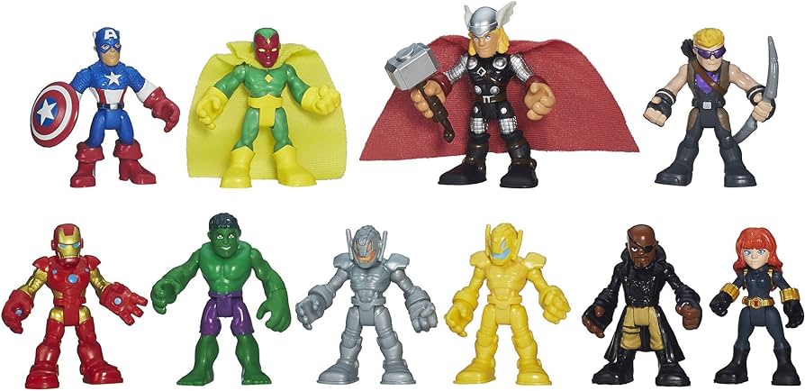 Marvel Playskool Heroes Super Hero Adventures Ultimate Set, 10 Collectible 2.5-Inch Action Figures, Toys for Kids Ages 3 and Up (Amazon Exclusive)