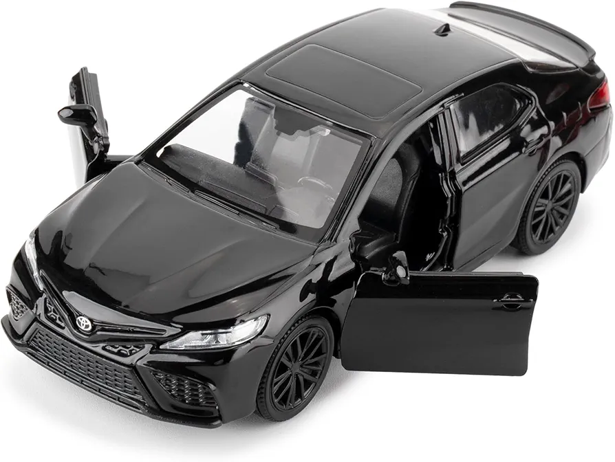 1:36 Camry XSE Car Model, Diecast Pull Back Model Toy Car, Doors Open, Collection Kids Toy for Aged 3 and up, Gift Black