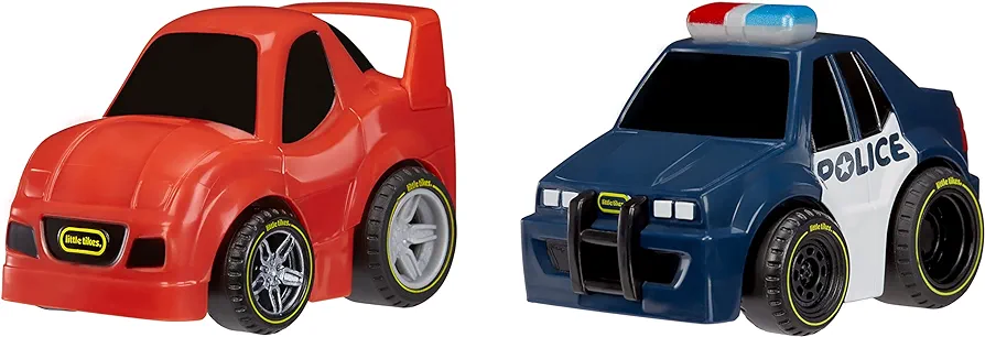 Little Tikes, My First Cars, Crazy Fast Cars 2-Pack High Speed Pursuit, Police Chase Theme Pullback Toy Car Vehicle Goes up to 50 ft