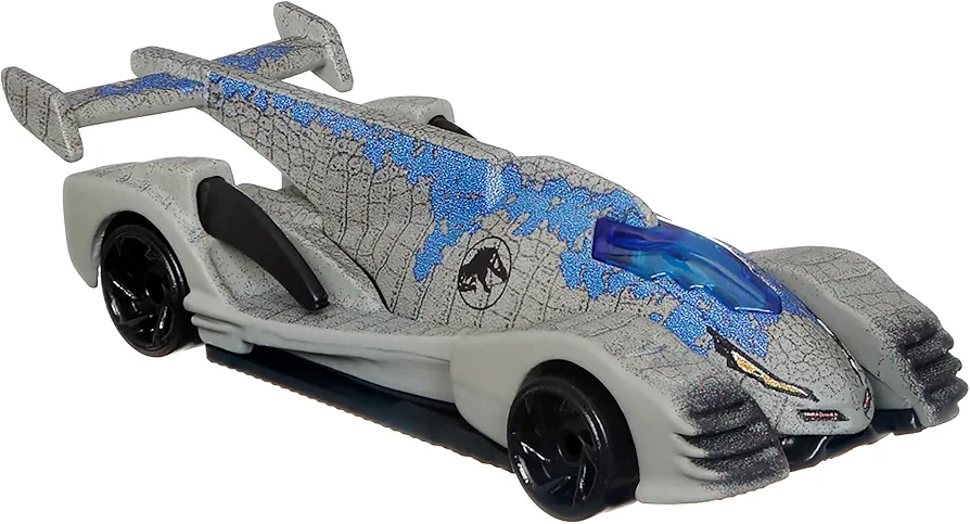 Hot Wheels Character Cars Velociraptor Blue, Toy Vehicle for Ages 3 and Up