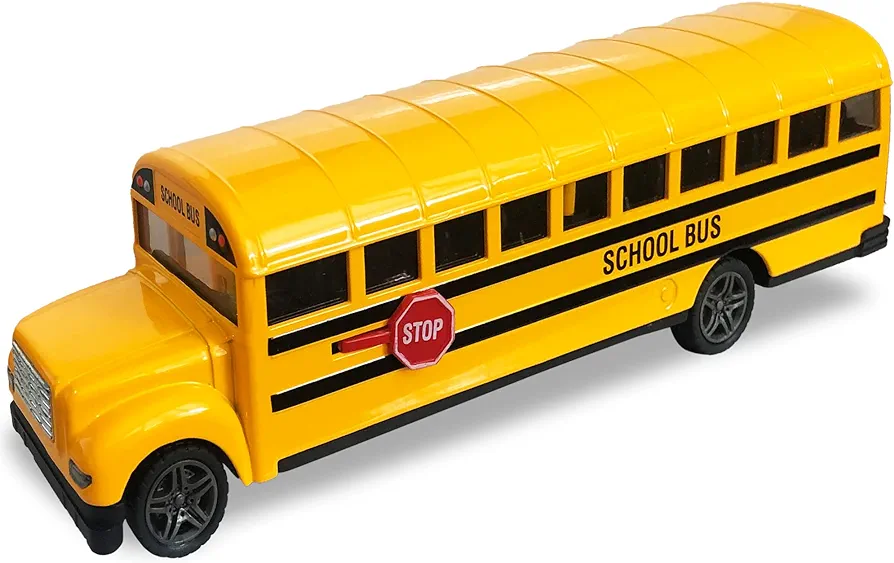 ArtCreativity Yellow School Bus Toy for Kids - 8.5 Inch Pull Back Car with Cool Opening Doors and Rubber Tires - Durable Diecast School Bus - Best Birthday Gift for Boys and Girls