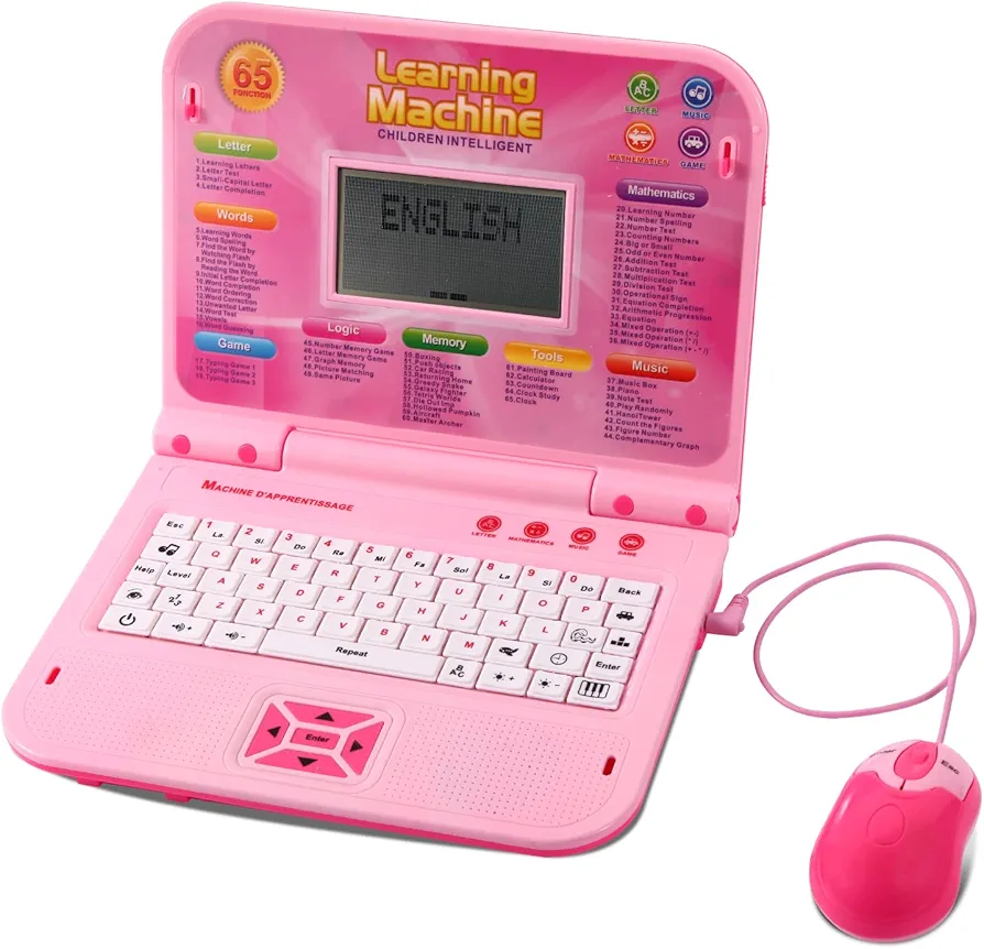 Kids Laptop, Children’s Educational Learning Computer, 65 Learning Modes, LCD Screen, Keyboard and Mouse Included