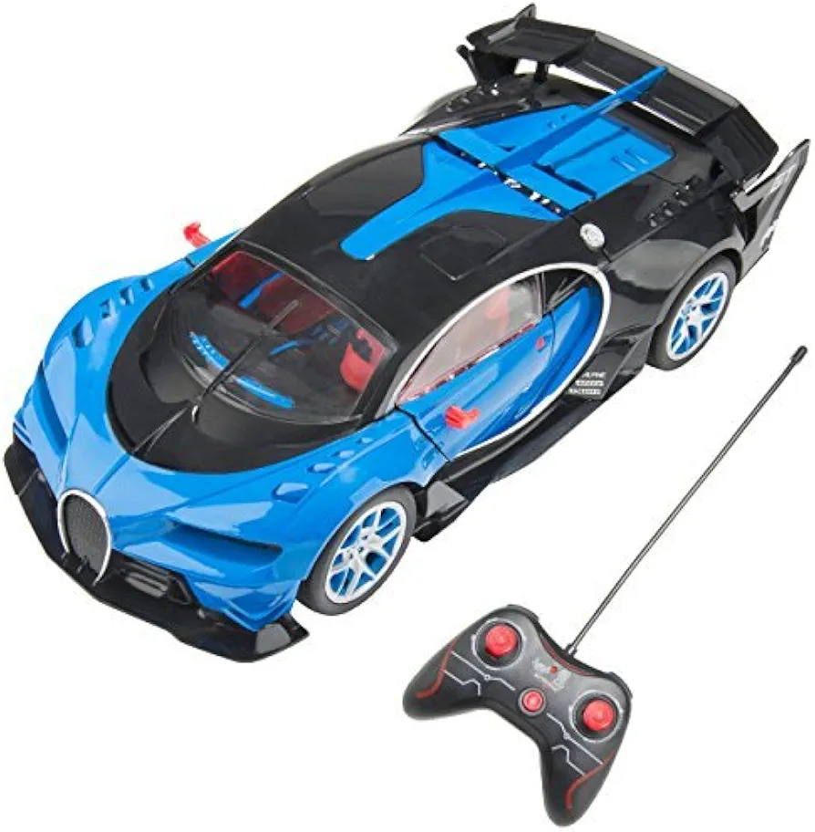 Full Function Chrion Remote Control Royal Blue Black R/C Toy Super Sports Car 1:14 Scale for Adults, Boys, Girls, Kids