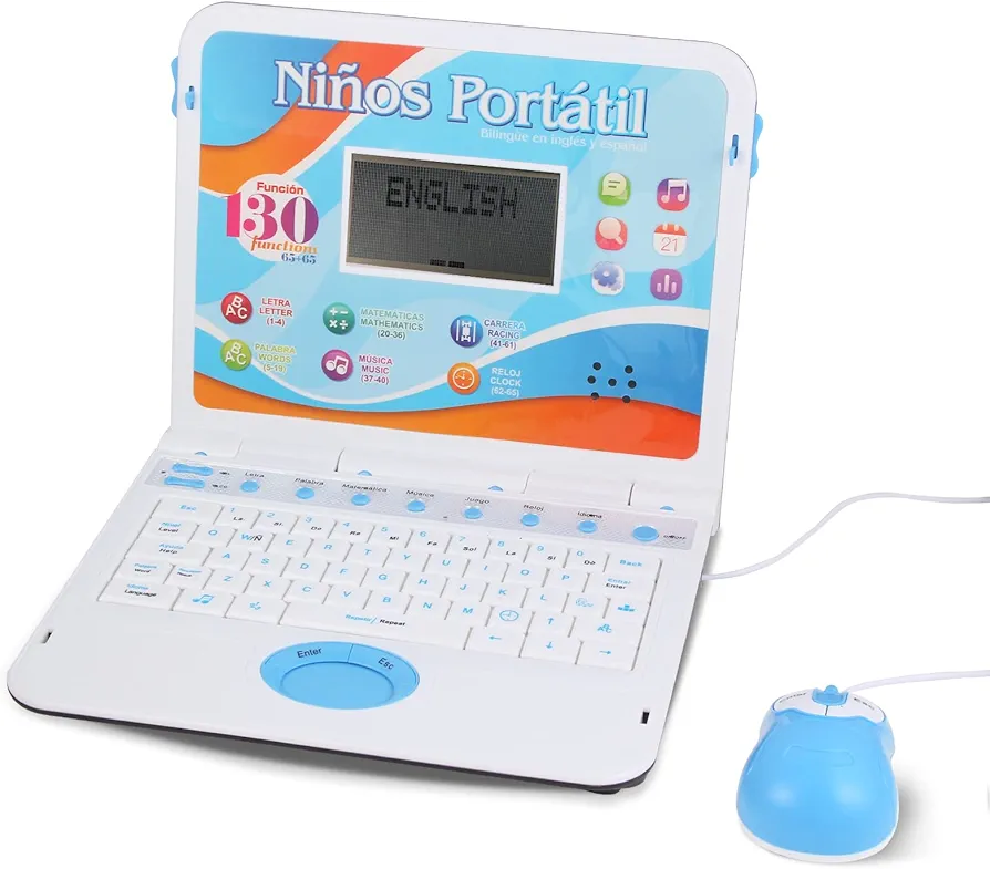 Educational and Bilingual Laptop Spanish/English, 130 Learning Modes, Laptop for Kids Ages 5+