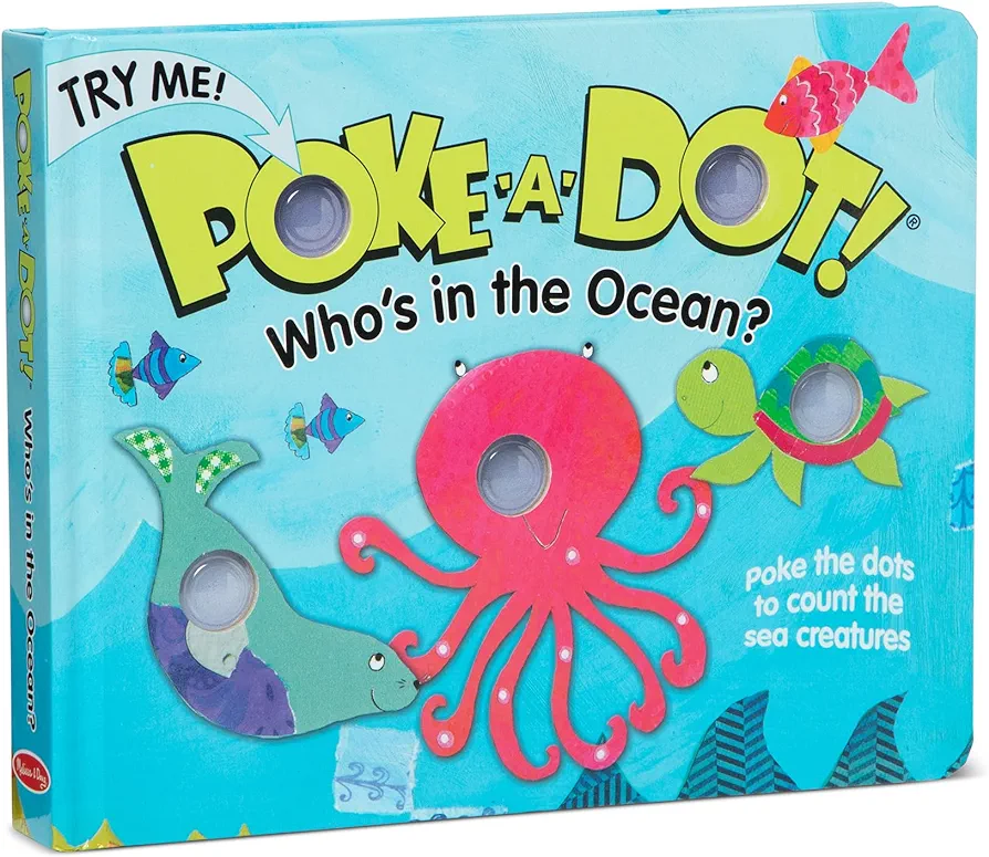 Melissa & Doug Children's Book - Poke-a-Dot: Who’s in the Ocean (Board Book with Buttons to Pop) - FSC Certified