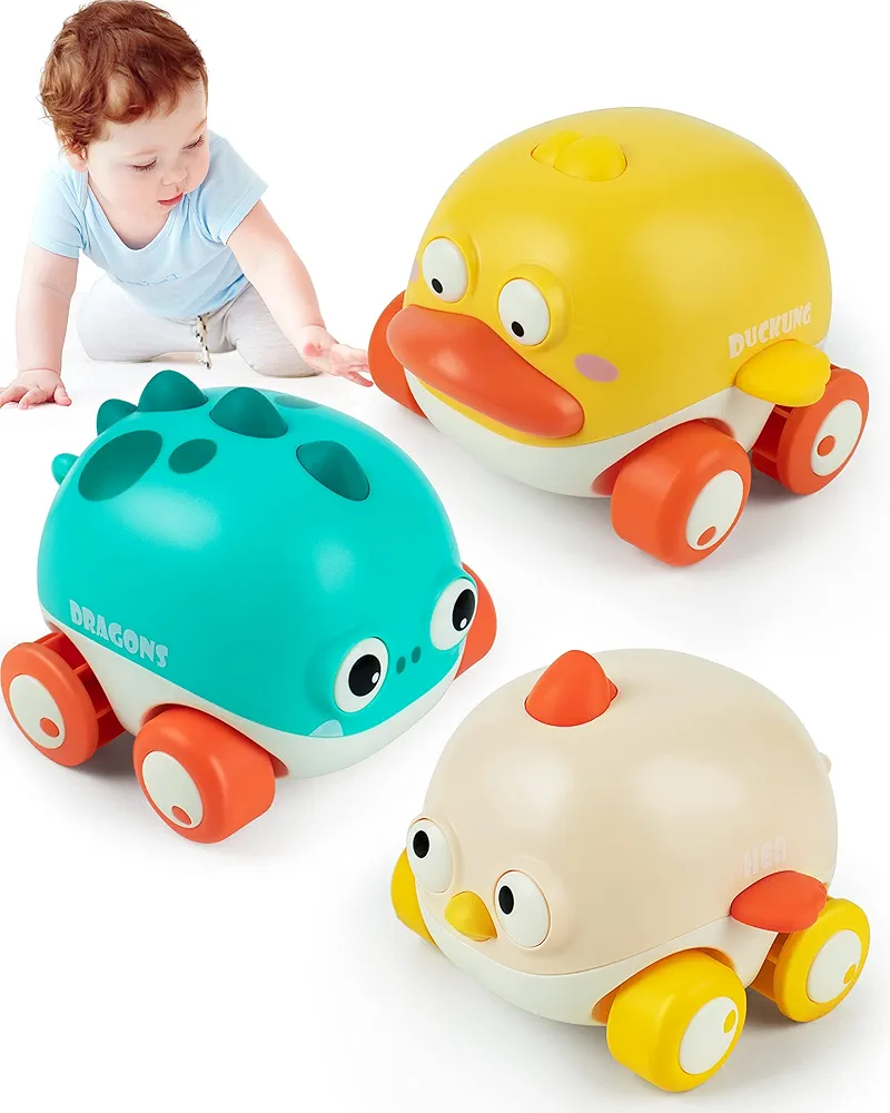 Vanmor Baby Toy Cars for 1 2 Year Old Toddler, Animal Cartoon Car for 1 Years Old Boy Gifts, Wind up Cars Outdoor Travel Toys for Toddlers 1-3, Baby Bath Toys Dinosaur Cars 12-18 Months