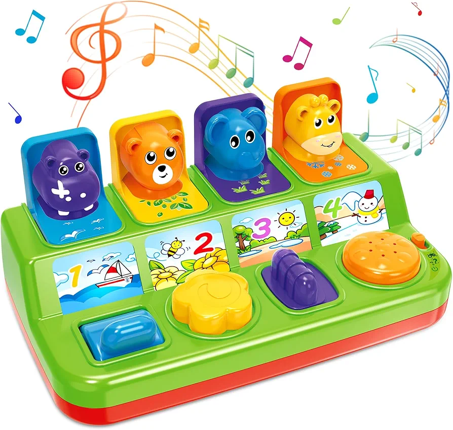 Baby Toys for 6 7 8 9-12 Months, Musical Pop-Up Cause and Effect Toys with Light & Music for 12-18 Months,Early Learning Educational Toys for Toddlers 1-3 Year Old, Ideal Gifts for Babies Boys Girls