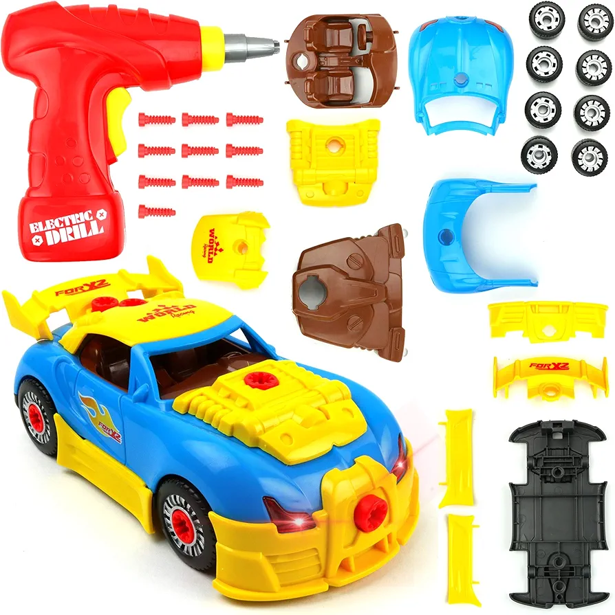 Big Mo's Toys Build Your Own Race Car - STEM Toy Racing Car for Kids Gift,1XBuildable Car Set