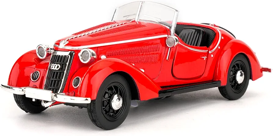 BDTCTK Audi Wanderer W25k Roadster Model Car, Zinc Alloy Pull Back Toy Car with Sound and Light for Kids Boy Girl Gift(Red)