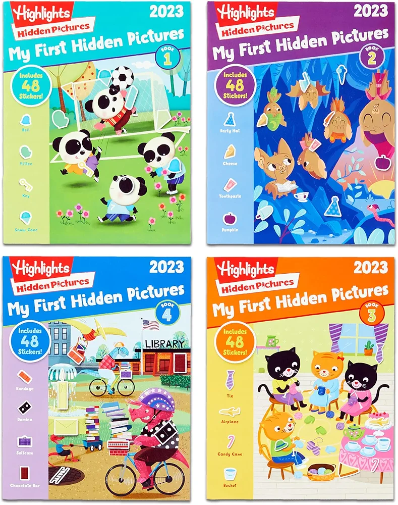 Highlights My First Hidden Pictures 2023 Activity Books for Kids Ages 3-6, 4-Book Set of Travel-Friendly Screen Free Seek and Find Fun with Stickers