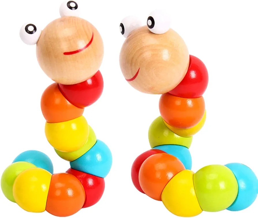 Baby Toys 6 to 12 Months, 12-18 Months, 3-6 Months Developmental, Tummy Time Toys Crawling Toys - Infant Toys - Caterpillar Twisting Baby Boy and Baby Girl Toys (2 Pack) (Rainbow)