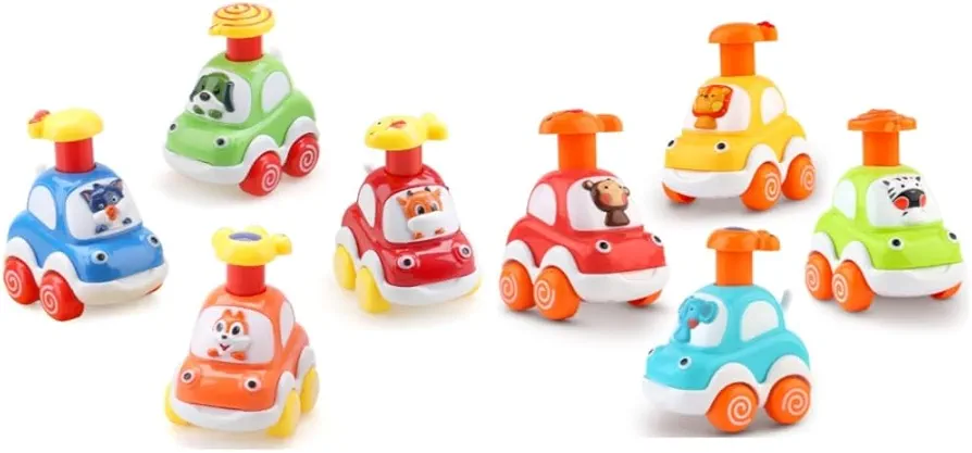 Amy&Benton Baby Toy Cars for 1 2 Year Old Toddler Cartoon Wind up Cars for Boys Birthday Gift Toys