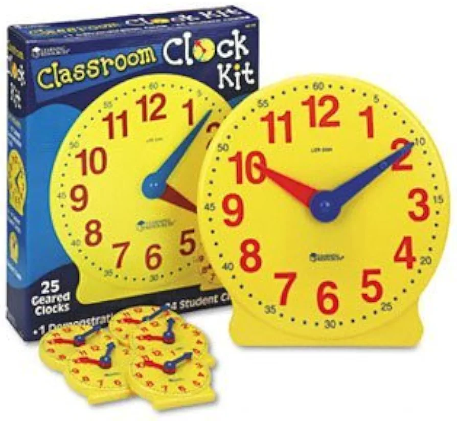 Learning Resources Classroom Clock Kit CLOCK,CLASSROOM KIT (Pack of2)