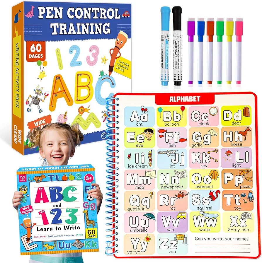 Preschool Learning Activities Number Letter Line Tracing Workbook