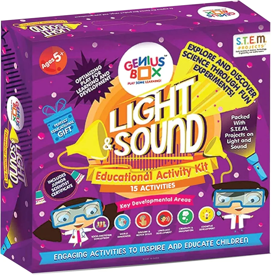 Genius Box Learning STEM Toy for 5+ Year Age: Light and Sound DIY,Activity Kit, Learning Kit, Educational Kit