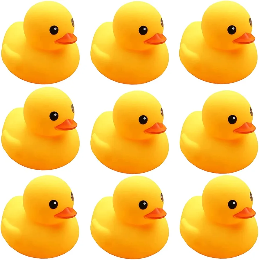 Yellow Rubber Ducks, 10pcs Preschool Bath Toys Bathtub Floating Squeaky Duckies Gift for Baby Shower Infants Kids Toddler Party Decoration