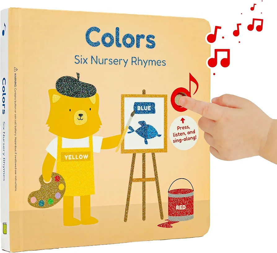 Cali's Books Colors Sound Book for Toddlers 1-3 | Musical Book Toddlers 1-3 | Interactive Book for 1 Year Old | Learn Colors | 6 Nursery Rhymes | New Songs and New Lyrics