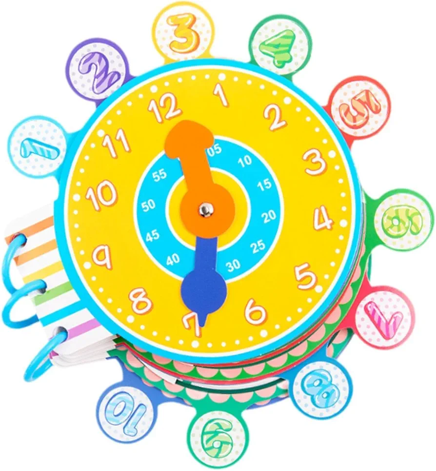 Kids Clock Toy Sensory Learning Toys Travel Activity Time Cards Educational Toy Montessori Toys for Kindergarten Preschool