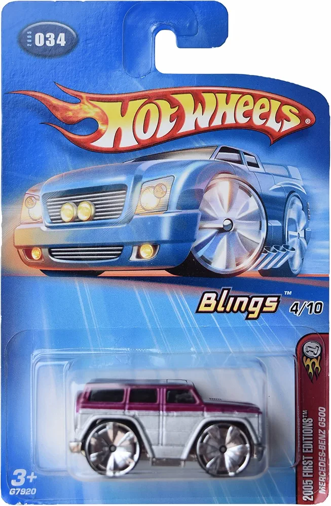 Hot Wheels Blings Mercedes Benz G500, [Silver/Pink] 2005 First Editions #34