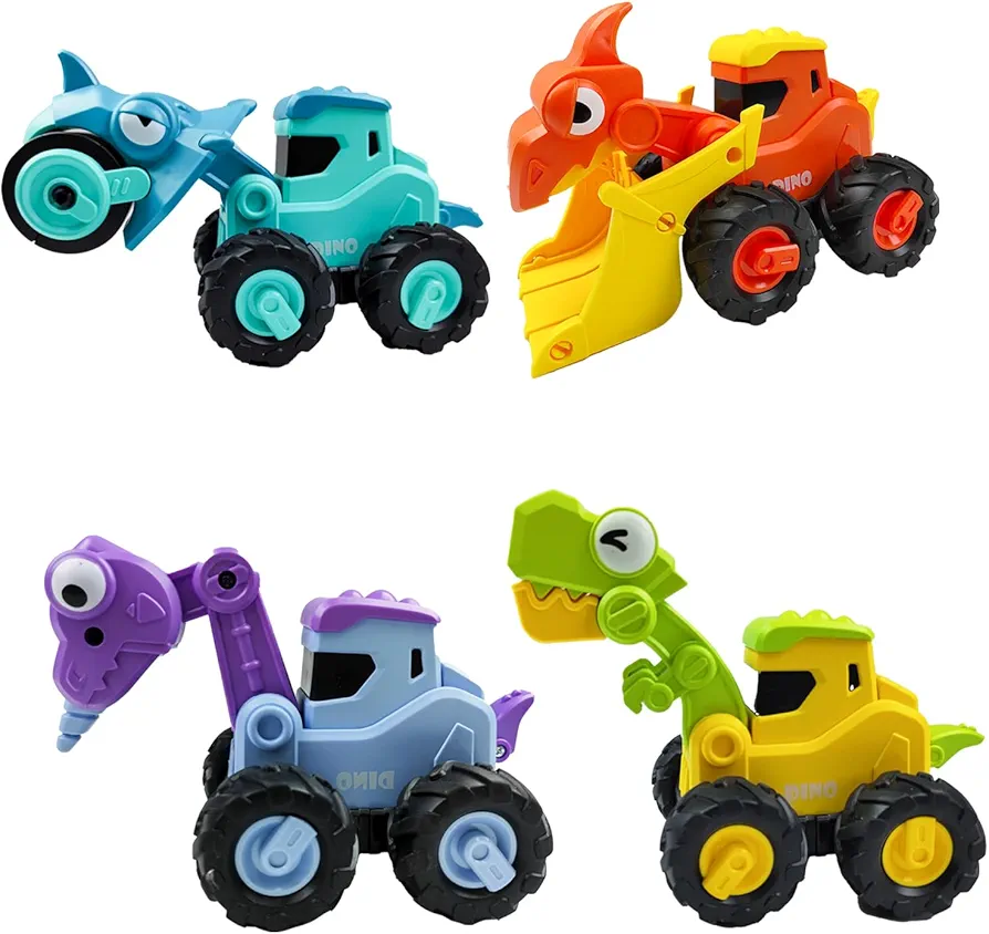 Press Engineering Toy Car Dinosaur Team, Smooth No Burrs Inertial Glide, Help The Baby's Movement Ability 18 Months or More Baby Gift