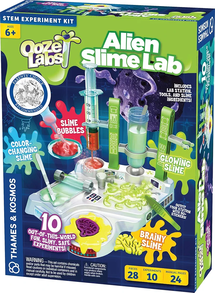 Thames & Kosmos Ooze Labs: Alien Slime Lab Science Experiment Kit & Lab Setup, 10 Experiments with Slime | A Parents' Choice Recommended Award Winner