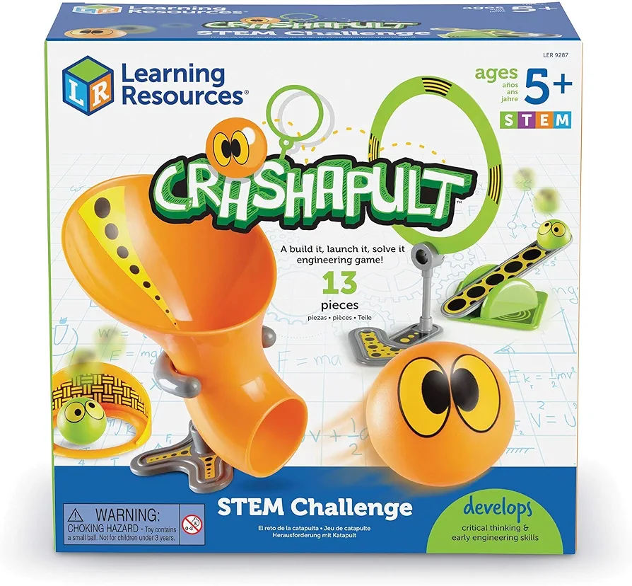 Learning Resources Crashapult STEM Challenge, STEM Catapult Game, 13 Pieces, Ages 5+