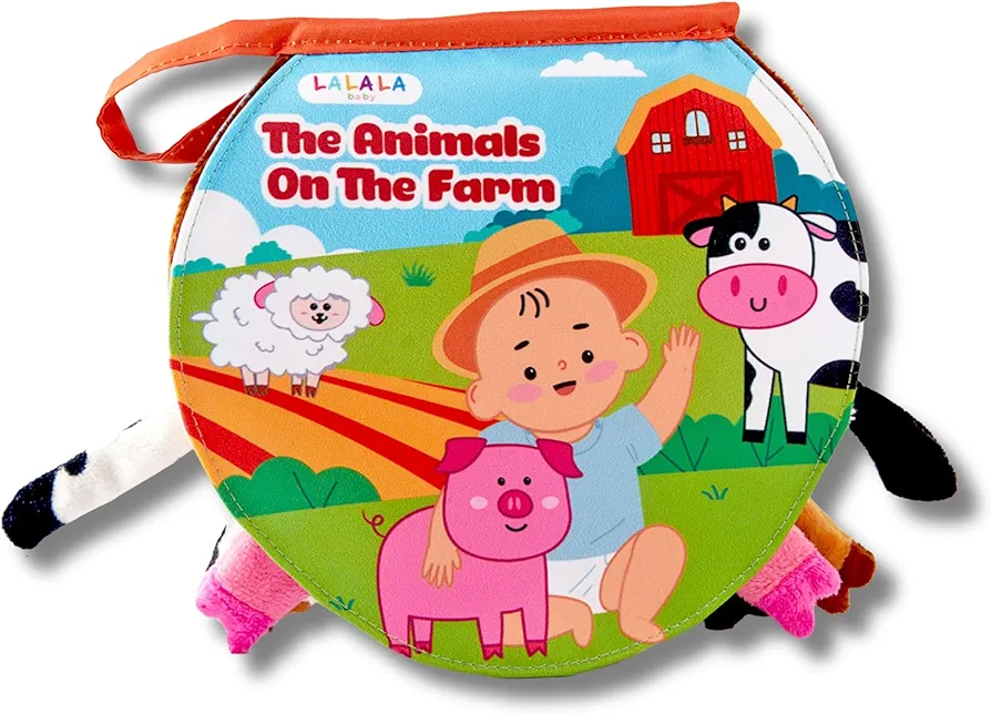 Sensory Books for Babies, Touch and Feel Crinkle Cloth Book for Infant Baby 0-6 6-12 Months – Educational Toy for Early Development with Farm Animal Soft Book (Colorfully)