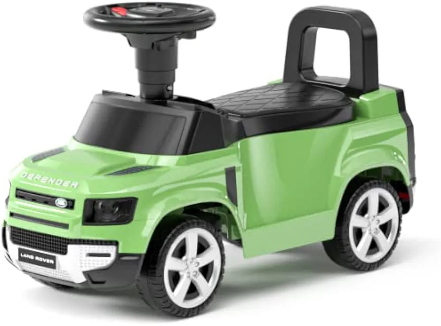 Official Licensed Land Rover Defender 90 Ride On Push Car with Music and Horn Steering Wheel Kids Push Car Toy (Green)