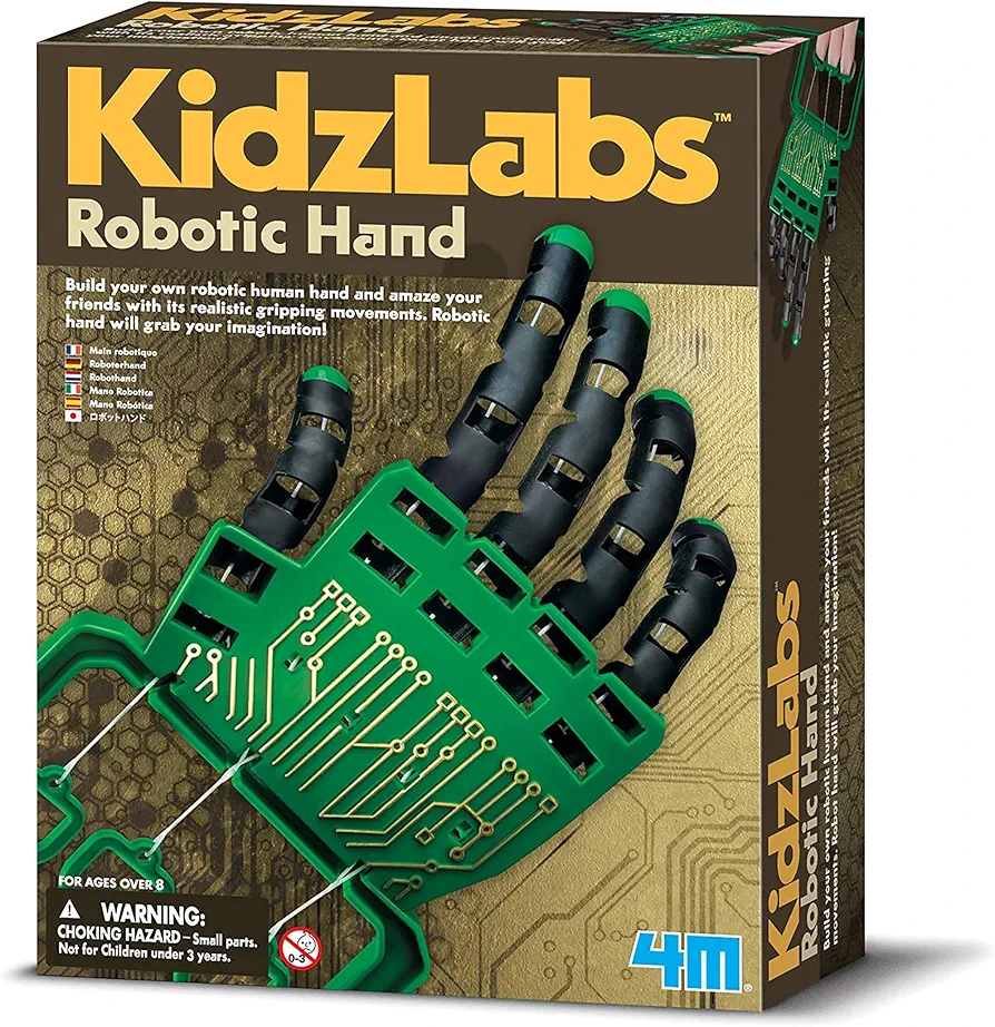 4M Kidzlabs Robotic Hand Kit, Build Your Own Robotic Hand, For Boys & Girls Ages 8+