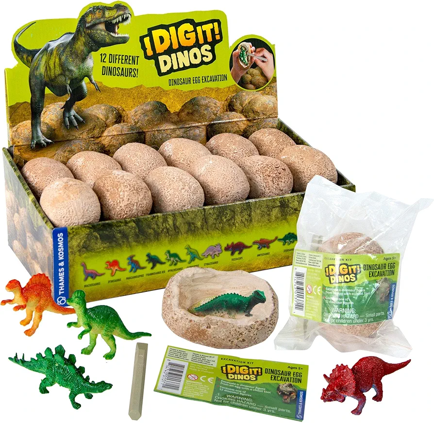 I Dig It! Dinos - 24 Dinosaur Eggs | Birthday Party Favors | Stocking Stuffers | Collectable | Gift Set | Swag Bags