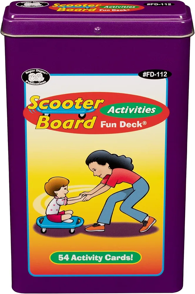 Super Duper Publications | Scooter Board Activities Fun Deck | Occupational Therapy Flash Cards | Educational Learning Materials for Children