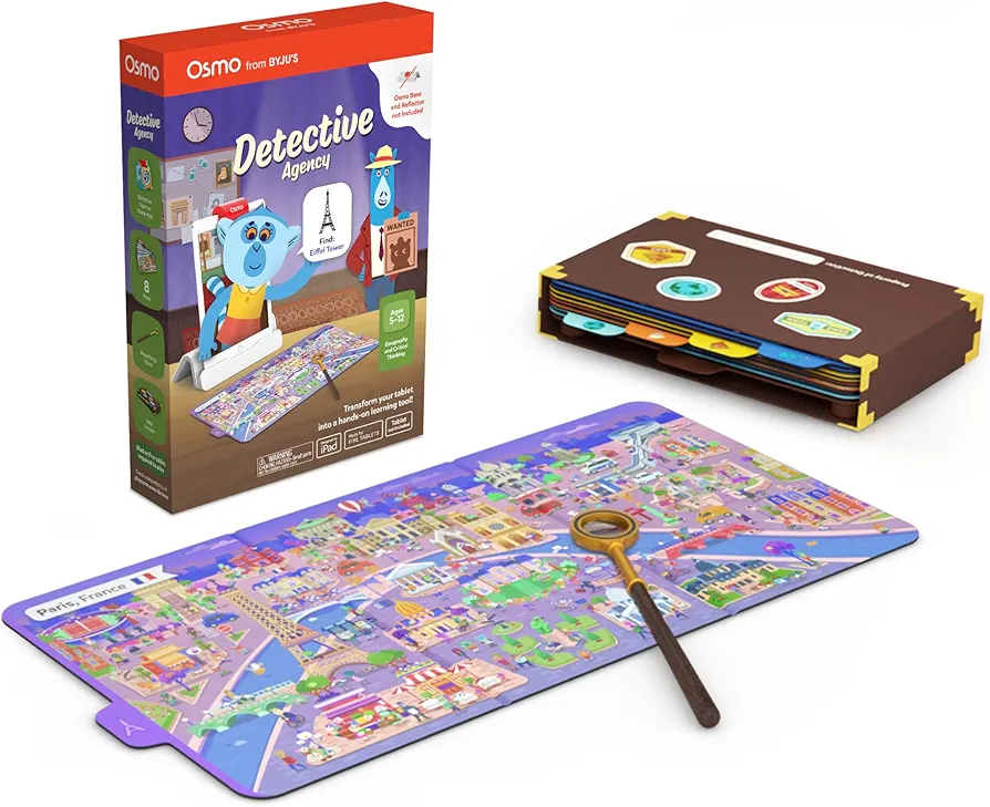 Osmo - Detective Agency - Ages 5-12 - Solve Global Mysteries - Educational Learning Games - STEM Toy - Gifts for Kids - Ages 5 6 7 8 9 10 11 12-For iPad, iPhone or Fire Tablet (Osmo Base Required)