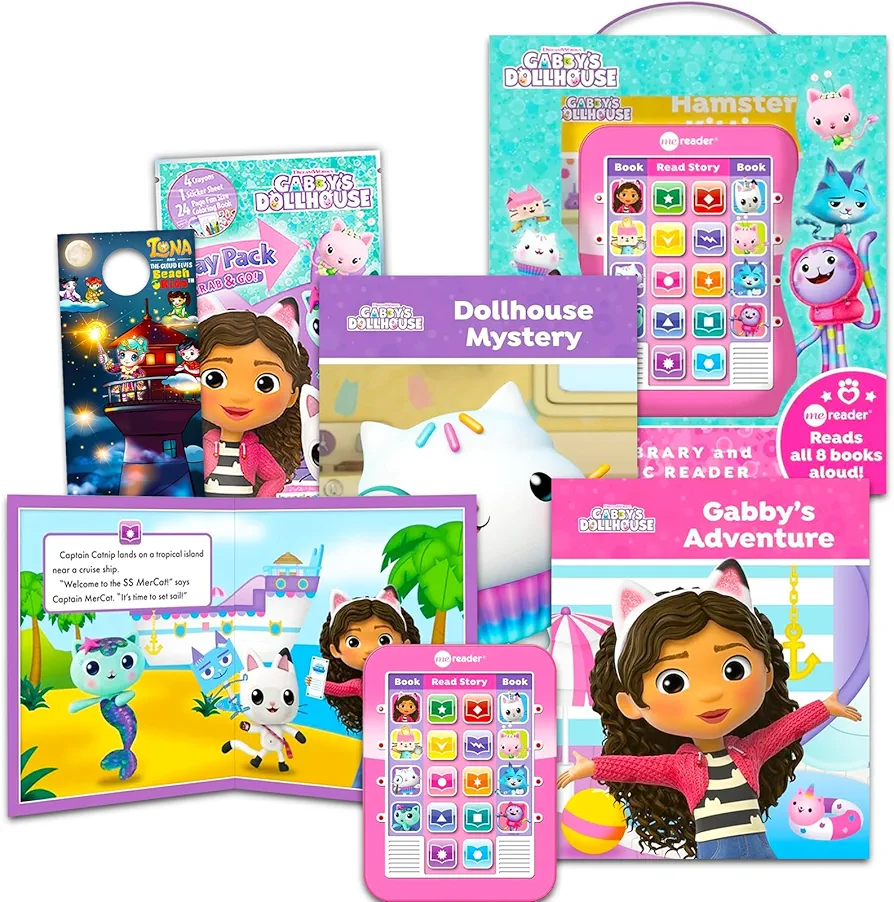 Gabby's Dollhouse Me Reader Electronic Reader 8 Book Bundle - Gabby's Dollhouse Books for Toddlers, Babies Featuring with Coloring Book, Stickers, More | Dreamworks Gabby's Dollhouse Learning Toys