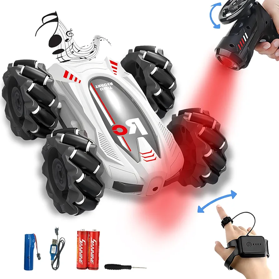 RC Light-Guided Wall Racer, 2.4GHz 4WD RC Car with Lights,Double-Sided 360° Flips RC Cars, Suitable for Boys and Girls 6-12 Years Birthday Gifts