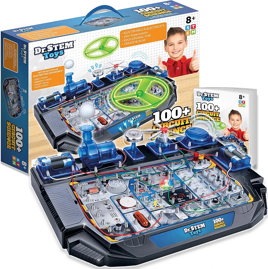 Dr. STEM Toys Circuit Science Kit, includes Over 100 Electrical Experiments with Lights, Sounds, and Action - for Boys and Girls Ages 8+