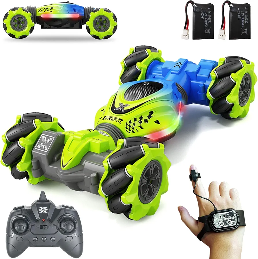 Gesture RC Cars 4WD Drift Stunt Remote Control Car Twist Offroad Craweler with Gravity Sensor Watch Light Music Kids Toys Gift Prensent for Boy Girl Birthday Chirstams Party Xmas