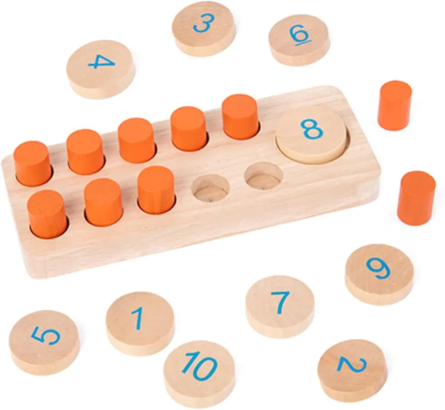 Kids Montessori 1-10 Numbers Counter Wooden Math Addition Subtraction Arithmetic Toy Learning Digital Board Ten-Frame Cognition Counting Sensory Education Games