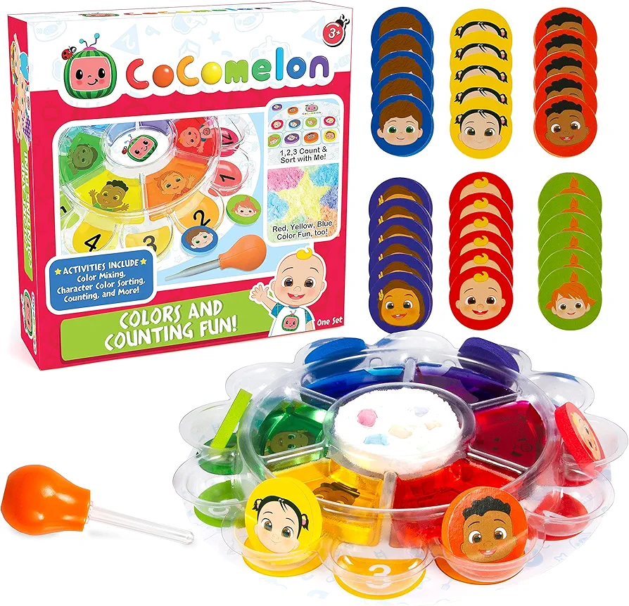 Cocomelon Color Science Kit - 5 Kids Science Experiments of Mixing, Sorting and Counting - Color Chemistry Lab Set for Kids - Educational Learning STEM Science Kits