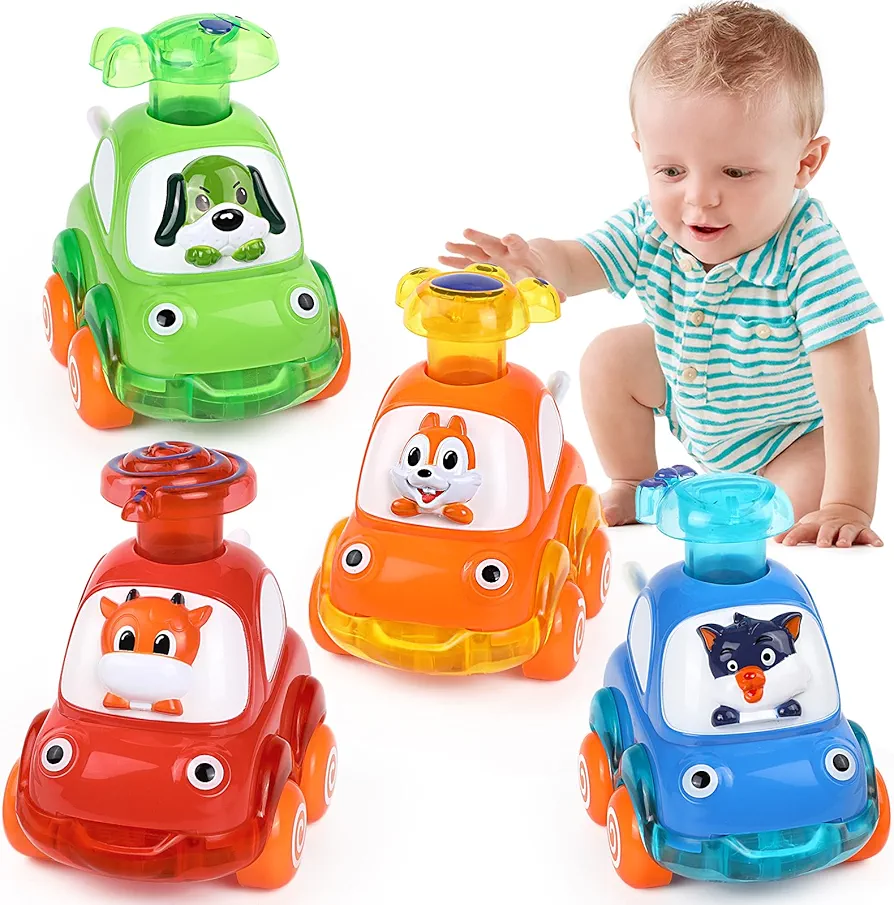 8 Animals Cars Toys for 1 Year Old Boy Press and Go Toys Cars for Toddlers 1-3 Baby Toys 12-18 Months Toddler Toys Age 1-2 One Year Old Boy Toys First Birthday Gifts for 1-3 Year Old Boys Girls