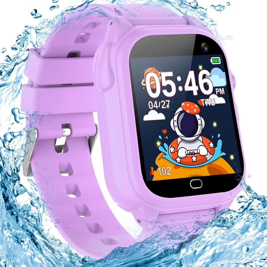 Kids Smart Game Watch with IP67 Waterproof 26 Puzzle Game 1.44'' HD Touchscreen Camera Video Music Pedometer Alarm Clock Calculator Christmas Learning Toy Gift for Girls Boys 3-12 Years Old