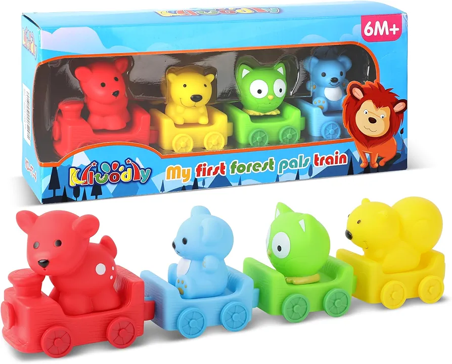 Toddler Toys Age 1-3, Baby’s First Animal Train Toy, Sensory & Soft Stacking Toys, Bright Colors - Preschool Learning Activities for Kids