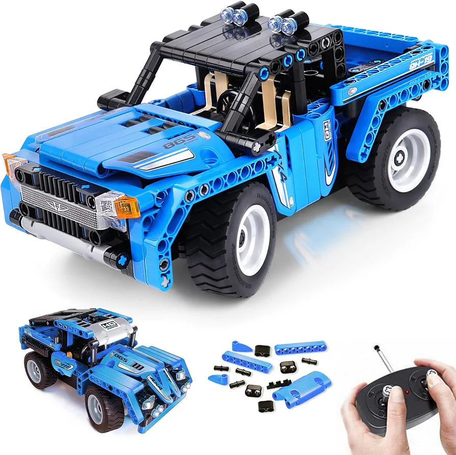 VERTOY Remote Control building Kits, STEM Toys for boys/Girls 6-12 Year Old, Educational Construction Set for Pickup Truck or Racing Car Model, best birthday Gifts for Kids Age 6 7 8 9 10-12