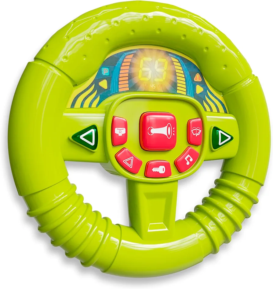 Lollipop Steering Wheel Car Seat Toy - Toddler Toy Steering Wheel with Lights, Sounds, and Buttons - Engaging Fun for Young Adventurers Steering Wheel Toy