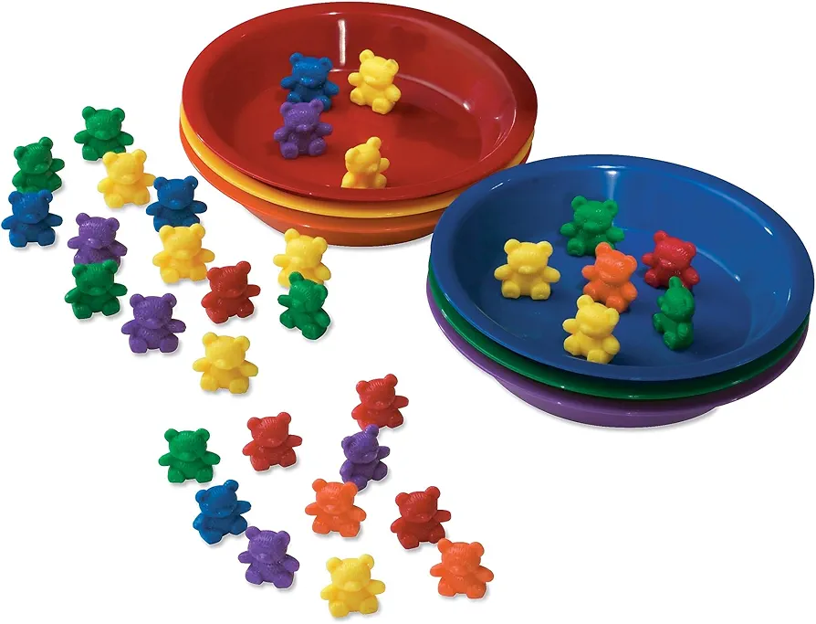 Learning Resources Baby Bear Sorting Set, Counting and Sorting Toys, Baby Bear Counters, Sorting Bears, 108 Pieces, Ages 3+