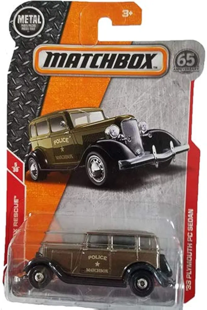 2018 Matchbox MBX Rescue 5/30 - '33 Plymouth PC Sedan (Brown)