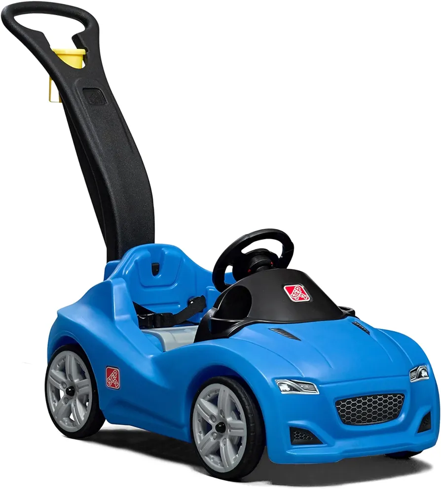 Step2 Whisper Ride Cruiser Kids Push Car, Ride On Car, Seat Belt and Horn, Toddlers 18 - 48 months, Easy Storage, Blue