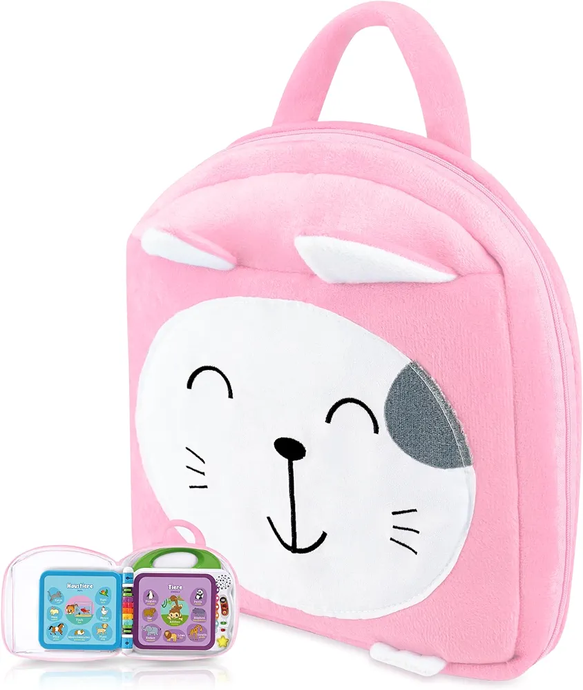 Carrying Bag Compatible with LeapFrog Learning Friends 100 Words Book, Storage Case Compatible with LeapFrog 100 Animals Book, Pink