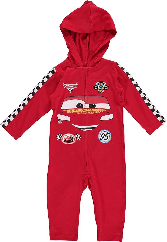 Disney Pixar Cars Tow Mater Lightning McQueen Zip Up Cosplay Coverall Newborn to Little Kid