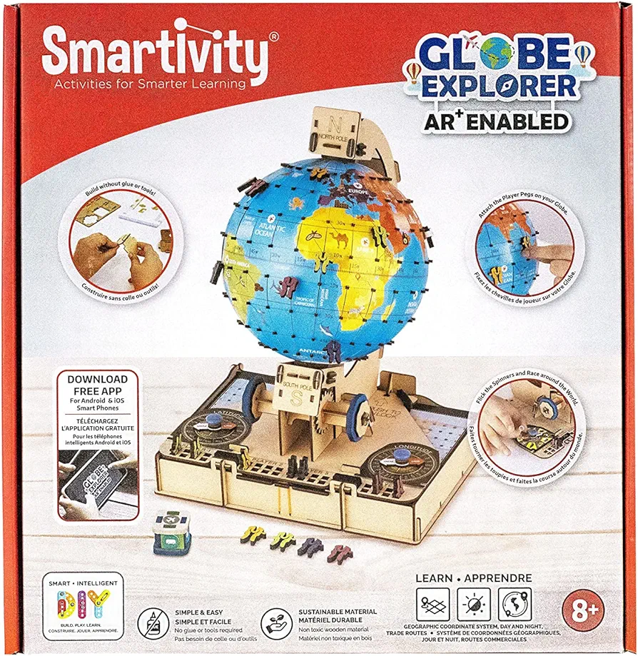 Smartivity Globe Explorer Wooden Model Engineering STEM Learning Toy for Kids Ages 8 and Up